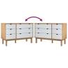 Drawer Cabinet OTTA Brown & White - Solid Wood Pine 111x43cm