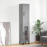 Highboard Grey Sonoma 34.5x34x180 cm Engineered Wood Colour grey sonoma Quantity in Package 1 Model 1 glass door 