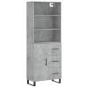 Stylish Highboard Concrete Grey - Durable & Spacious | HipoMarket