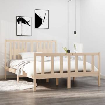 Solid Wood Bed Frame 135x190 cm Double - Classic & Durable