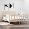 Bed Frame Solid Wood 135x190 cm Double Colour natural Size 135 x 190 cm 