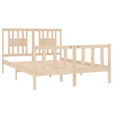 Solid Wood Bed Frame 135x190 cm Double - Classic & Durable