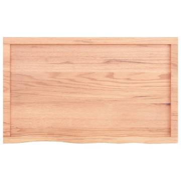 Wall Shelf Light Brown - Treated Solid Oak Wood Shelf