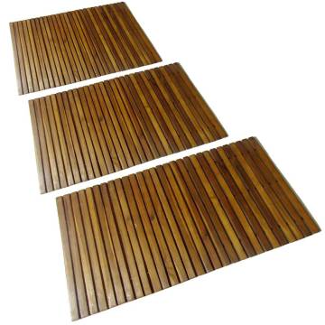 3 pcs Acacia Bath Mat 80 x 50 cm - Durable & Stylish