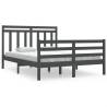 Grey Solid Wood Bed Frame 140x190 cm - Classic Design