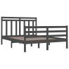 Grey Solid Wood Bed Frame 140x190 cm - Classic Design