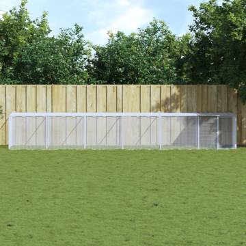 Durable Light Grey Chicken Cage with Roof | 603x98 cm