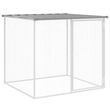 Durable Light Grey Chicken Cage with Roof | 603x98 cm