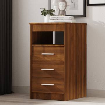 Stylish Brown Oak Drawer Cabinet - Compact Storage Solution