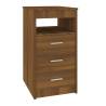 Stylish Brown Oak Drawer Cabinet - Compact Storage Solution