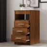 Stylish Brown Oak Drawer Cabinet - Compact Storage Solution