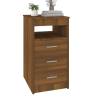 Stylish Brown Oak Drawer Cabinet - Compact Storage Solution