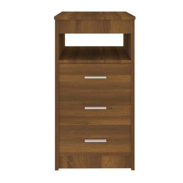 Stylish Brown Oak Drawer Cabinet - Compact Storage Solution