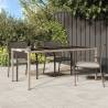 Beige Garden Table 190x90 cm | Poly Rattan & Glass