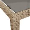 Beige Garden Table 190x90 cm | Poly Rattan & Glass