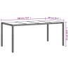 Beige Garden Table 190x90 cm | Poly Rattan & Glass