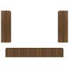 4 Piece Brown Oak TV Cabinet Set - Stylish & Practical