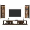 4 Piece Brown Oak TV Cabinet Set - Stylish & Practical