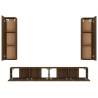 4 Piece Brown Oak TV Cabinet Set - Stylish & Practical