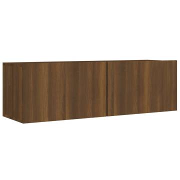 4 Piece Brown Oak TV Cabinet Set - Stylish & Practical