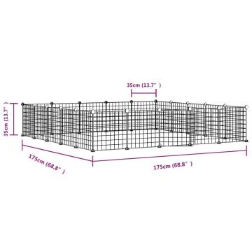 20-Panel Pet Cage with Door - Safe & Spacious 35x35 cm Steel