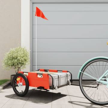 Bike Trailer - Orange Oxford Fabric & Durable Iron Construction