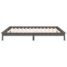 LED Bed Frame Grey 120x200 cm - Solid Wood Design