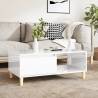 Modern High Gloss White Coffee Table - 90x50 cm