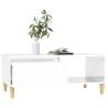 Modern High Gloss White Coffee Table - 90x50 cm