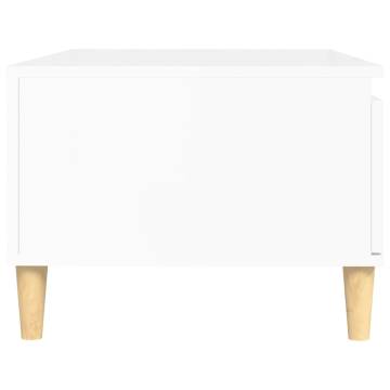 Modern High Gloss White Coffee Table - 90x50 cm