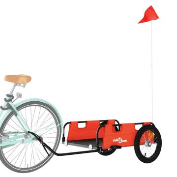 Bike Trailer - Orange Oxford Fabric & Durable Iron Construction