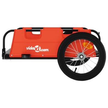 Bike Trailer - Orange Oxford Fabric & Durable Iron Construction