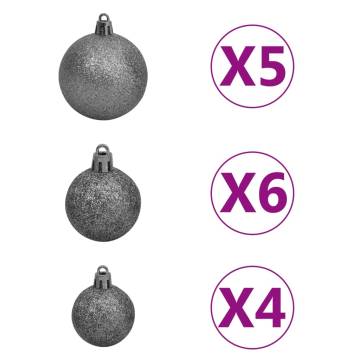 Artificial Pre-lit Christmas Tree with Ball Set - 150 cm Black