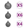 Artificial Pre-lit Christmas Tree with Ball Set - 150 cm Black