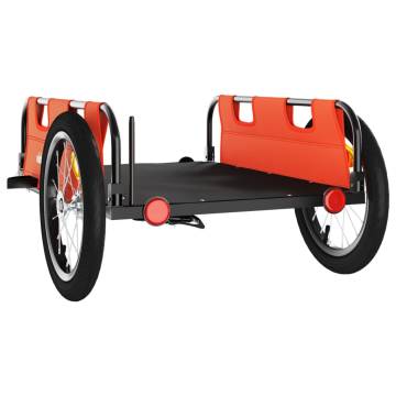 Bike Trailer - Orange Oxford Fabric & Durable Iron Construction