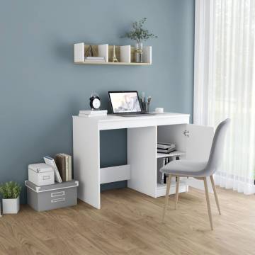 Modern White Desk 100x50 cm - Durable Engineered Wood