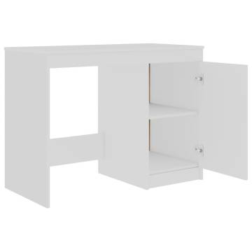 Modern White Desk 100x50 cm - Durable Engineered Wood