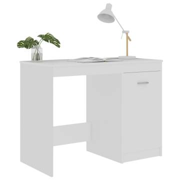 Modern White Desk 100x50 cm - Durable Engineered Wood