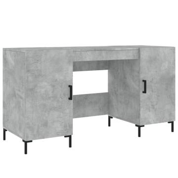 Elegant Concrete Grey Desk - Space-Saving Design | HipoMarket