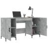 Elegant Concrete Grey Desk - Space-Saving Design | HipoMarket