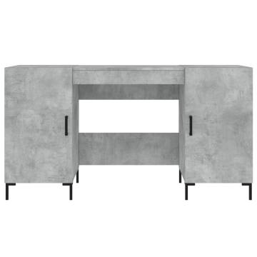 Elegant Concrete Grey Desk - Space-Saving Design | HipoMarket