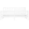 White Solid Wood Bed Frame 200x200 cm - Timeless Design