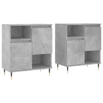 Concrete Grey Sideboards - Stylish & Durable 2 pcs Set