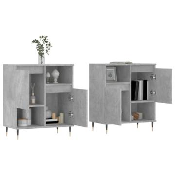 Concrete Grey Sideboards - Stylish & Durable 2 pcs Set