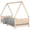 Kids Bed Frame 90x200 cm - Solid Wood Pine | HipoMarket