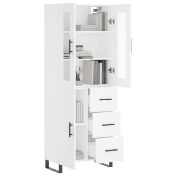 Stylish Highboard White 69.5x34x180 cm | Quality Engineered Wood