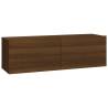 4 Piece Brown Oak TV Cabinet Set - Stylish & Practical