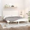 Bed Frame White Solid Wood 180x200 cm Super King Size Colour white Size 180 x 200 cm 