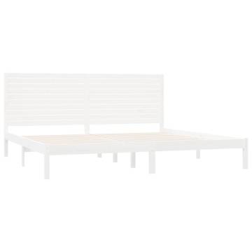 White Solid Wood Bed Frame 180x200 cm Super King Size | HipoMarket