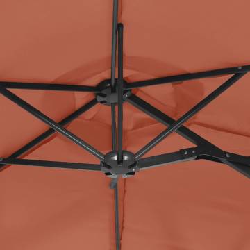 Double-Head Parasol Terracotta 316x240 cm | HipoMarket